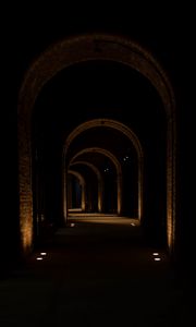Preview wallpaper tunnel, arches, glow, dark