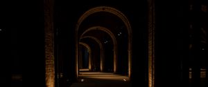 Preview wallpaper tunnel, arches, glow, dark