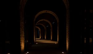 Preview wallpaper tunnel, arches, glow, dark