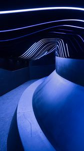 Preview wallpaper tunnel, backlight, blue, dark