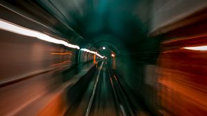 Preview wallpaper tunnel, blur, motion, long exposure, speed