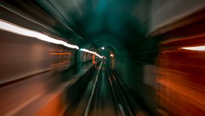 Preview wallpaper tunnel, blur, motion, long exposure, speed