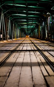 Preview wallpaper tunnel, bridge, construction, wood, metal