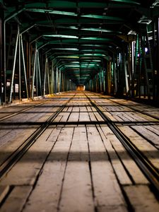 Preview wallpaper tunnel, bridge, construction, wood, metal