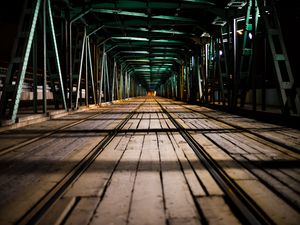 Preview wallpaper tunnel, bridge, construction, wood, metal