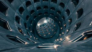 Preview wallpaper tunnel, building, backlight, glare, reflection