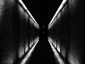 Preview wallpaper tunnel, building, bw, perspective