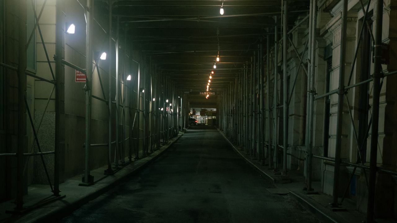 Wallpaper tunnel, building, dark, lighting