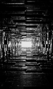 Preview wallpaper tunnel, bw, glow, distance