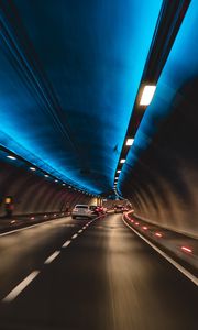 Preview wallpaper tunnel, cars, speed, movement, lights