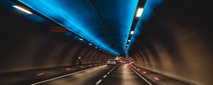 Preview wallpaper tunnel, cars, speed, movement, lights