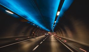 Preview wallpaper tunnel, cars, speed, movement, lights