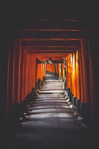 Preview wallpaper tunnel, corridor, dark, columns, path