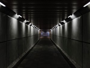 Preview wallpaper tunnel, corridor, dark, gray