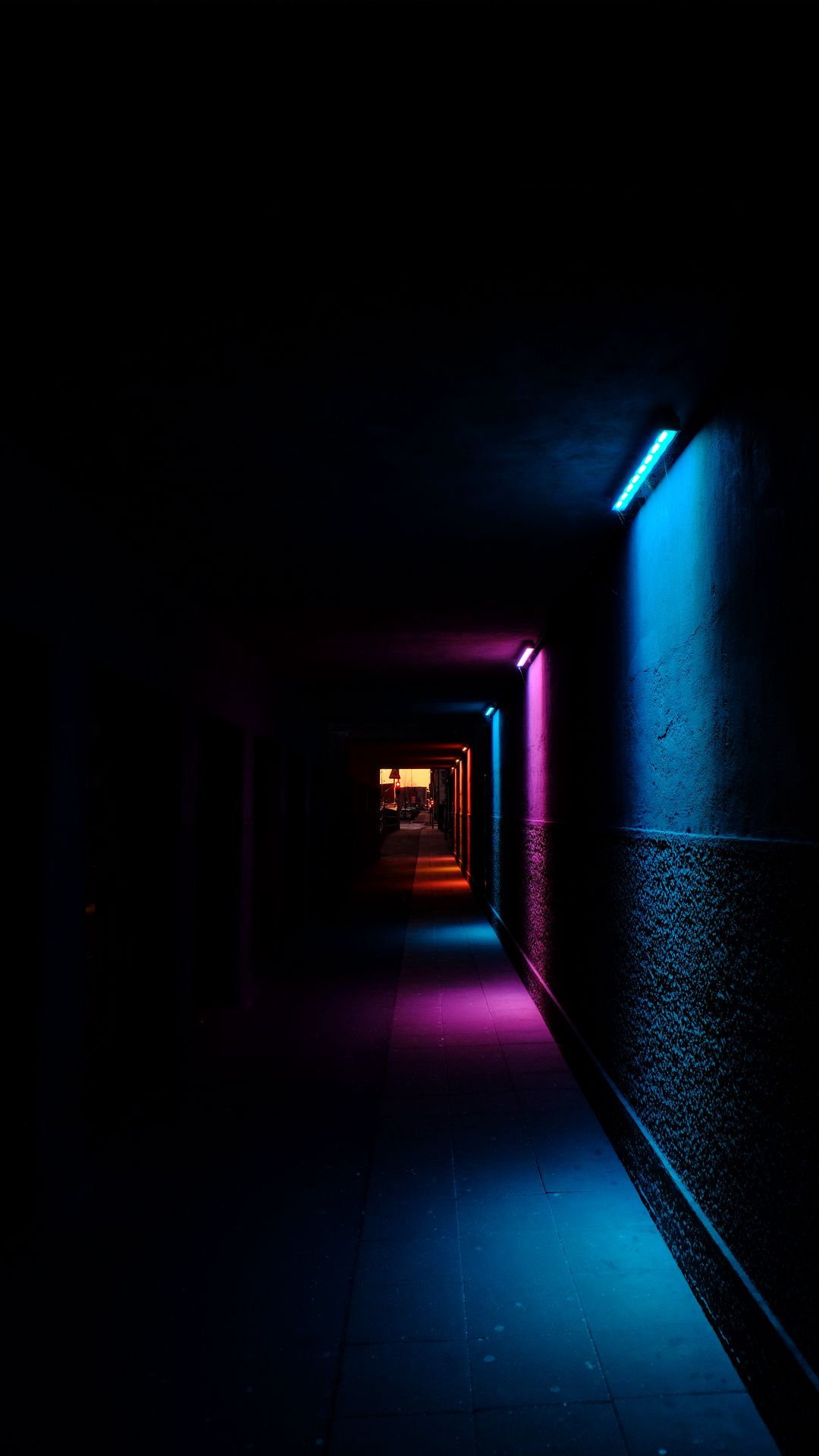 Download wallpaper 1080x1920 tunnel, corridor, glow, dark samsung ...