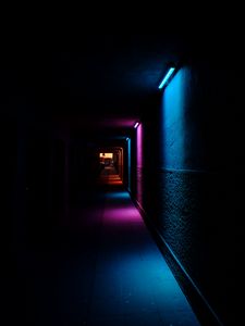 Preview wallpaper tunnel, corridor, glow, dark