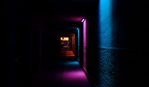 Preview wallpaper tunnel, corridor, glow, dark