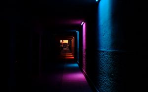 Preview wallpaper tunnel, corridor, glow, dark