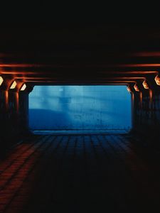 Preview wallpaper tunnel, corridor, lights, dark