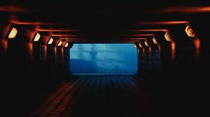 Preview wallpaper tunnel, corridor, lights, dark