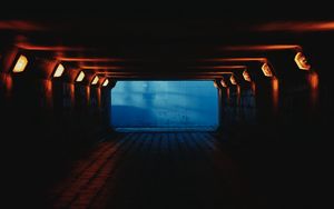 Preview wallpaper tunnel, corridor, lights, dark