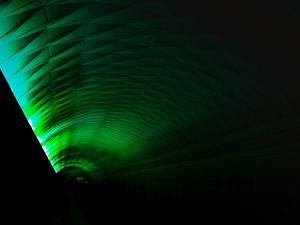 Preview wallpaper tunnel, dark, backlight, green