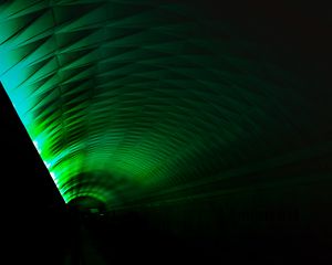 Preview wallpaper tunnel, dark, backlight, green