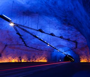 Preview wallpaper tunnel, dark, lights, underground, lighting