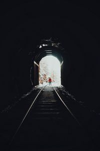 Preview wallpaper tunnel, dark, silhouette, rails