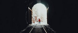 Preview wallpaper tunnel, dark, silhouette, rails