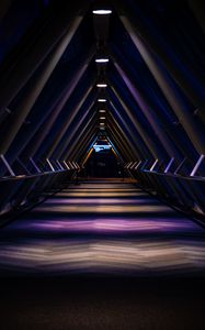 Preview wallpaper tunnel, dark, triangular, metal, construction