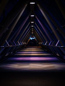 Preview wallpaper tunnel, dark, triangular, metal, construction