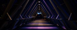 Preview wallpaper tunnel, dark, triangular, metal, construction