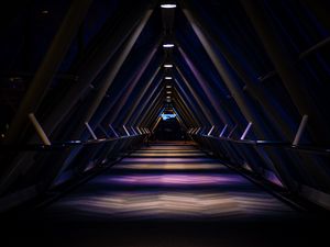 Preview wallpaper tunnel, dark, triangular, metal, construction