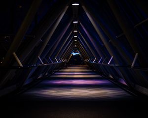 Preview wallpaper tunnel, dark, triangular, metal, construction