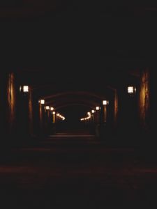 Preview wallpaper tunnel, darkness, lights, light