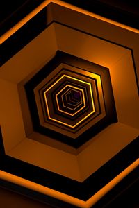 Preview wallpaper tunnel, depth, perspective, hexagonal, geometric