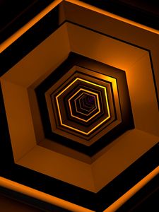 Preview wallpaper tunnel, depth, perspective, hexagonal, geometric