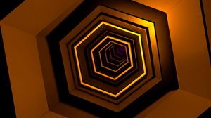 Preview wallpaper tunnel, depth, perspective, hexagonal, geometric