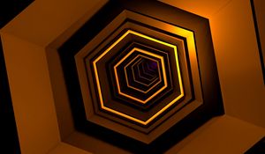 Preview wallpaper tunnel, depth, perspective, hexagonal, geometric