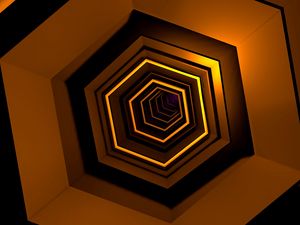 Preview wallpaper tunnel, depth, perspective, hexagonal, geometric