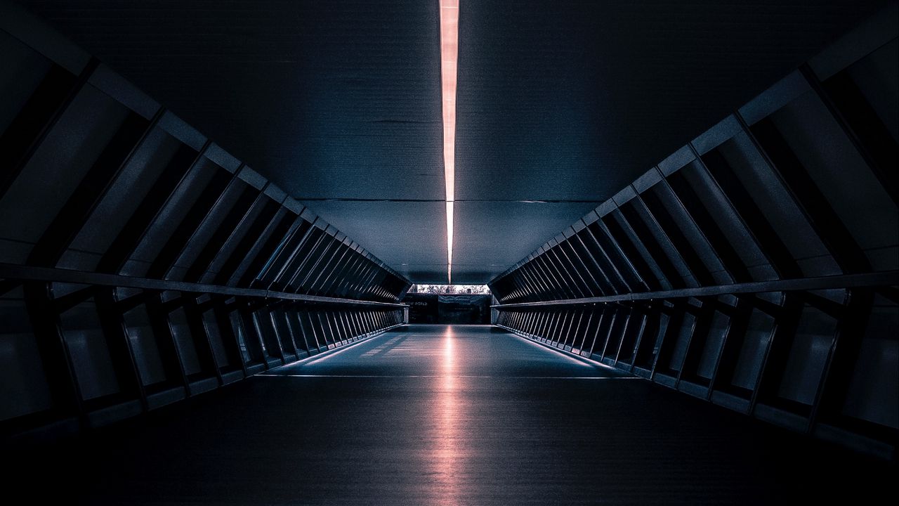 Wallpaper tunnel, distance, glow, backlight