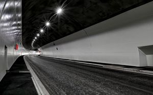 Preview wallpaper tunnel, distance, lamps, glow