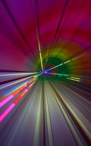 Preview wallpaper tunnel, dive, multicolored, speed