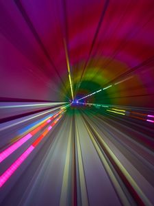 Preview wallpaper tunnel, dive, multicolored, speed