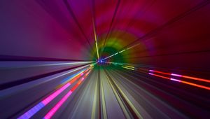 Preview wallpaper tunnel, dive, multicolored, speed