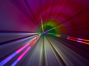 Preview wallpaper tunnel, dive, multicolored, speed