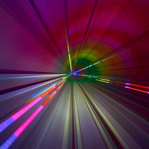 Preview wallpaper tunnel, dive, multicolored, speed