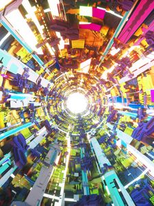 Preview wallpaper tunnel, glow, colorful, light, bright