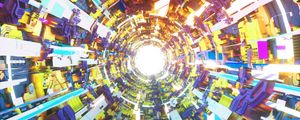 Preview wallpaper tunnel, glow, colorful, light, bright